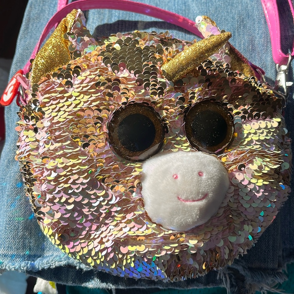 Ty Gear “Fantasia” Unicorn Sequinned Purse w/Long Adjustable Strap